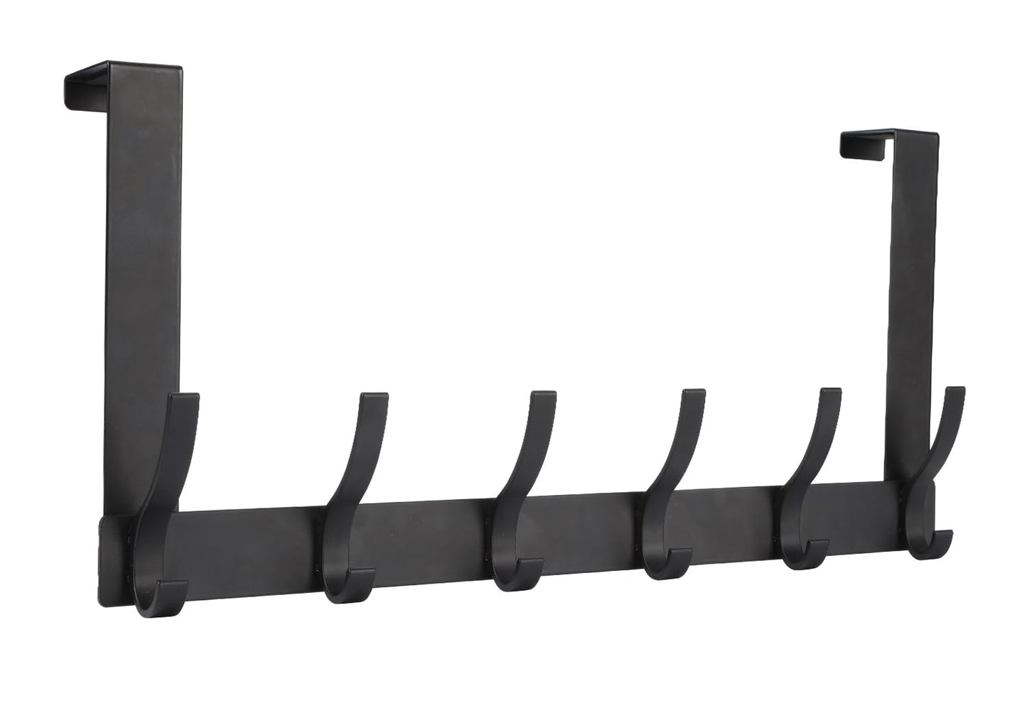 Over The Door Hooks, Door Hanger Hooks for Hanging, Over The Doors Towel Racks for Bathroom with 12 Coat Hook, Coat Rack Dorm Essentials Bathroom Accessories（1 Pack, Black）