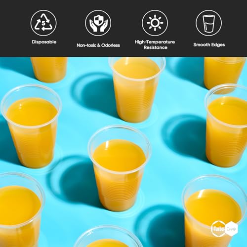 Turbo Bee 500 Pack 9oz Disposable Plastic Cups,Heat-Resistant & Food Safe Drinking Cups for Hot/Cold Beverages, Perfect for Schools, Offices, Events & Commercial Use