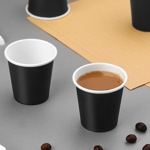 100 Pack 3 oz Disposable Paper Cups, Black Bathroom Cups, Disposable Mouthwash Cups, Small Paper Cups for Bathroom Travel Picnics
