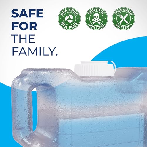 Refrigerator Water Dispenser 1.1 Gallon – Leak-Proof Slim Fridge Water Container with Spigot – BPA-Free Refillable Water Jug (Clear)