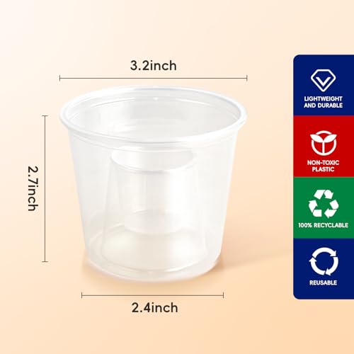 JOLLY CHEF 200 Disposable Bomber Cups Jager Bomb Shot Glasses plastic, Highly Durable and Reusable Shot Cups,Perfect for Wedding, Thanksgiving, Halloween, Christmas Party