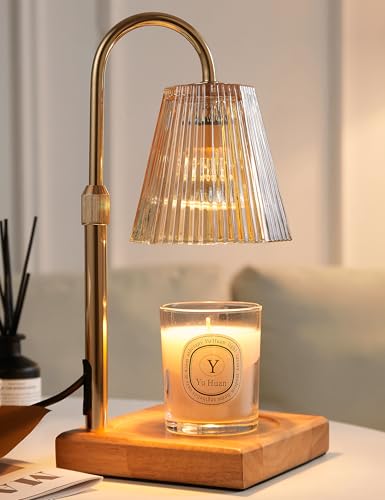 Candle Warmer Lamp with Timer, Dimmable Candle Warmer for Home Decor, Birthday Gifts for Women, Adjustable Height Wax Melt Warmer with 2 Bulbs