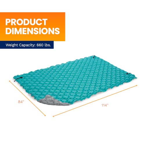 Intex 56841EP Giant Inflatable Floating Water Mat Relaxing Platform Pad for Pools and Lakes with 4 Connect 'n Float Connectors, Teal