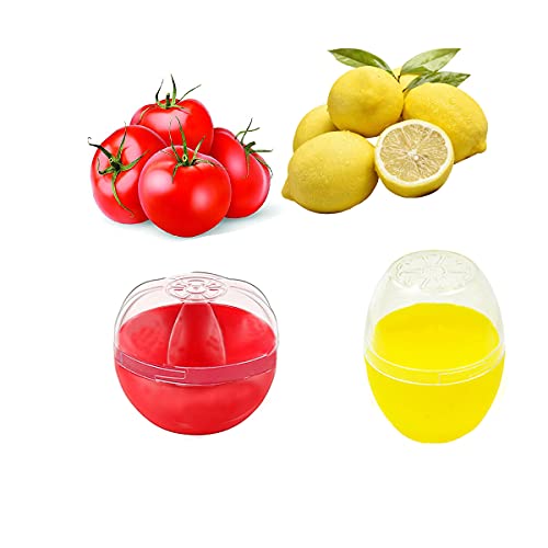 Onion Garlic Lemon Avocado Saver Storage Keeper Holder for Fridge, BPA Free Tomato Vegetable Shaped Food Saver/Storage Containers, 5-piece Set Bundle