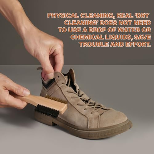2-Piece Suede Brush and Suede Eraser, Suede Cleaner Kit, Suede Brush for Shoes Effectively Solves Stubborn Stains on Soft Bristle Shoes