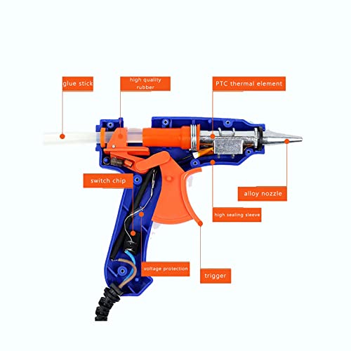 Mini Hot Glue Gun 10pcs Glue Stick Hot Glue Gun Set For Quick Repair Artist DIY Art Home 20w Blue