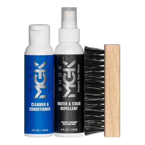 Shoe MGK Clean & Protect Shoe Care Kit Shoe Cleaner & Conditioner, Water & Stain Repellent, and Brush
