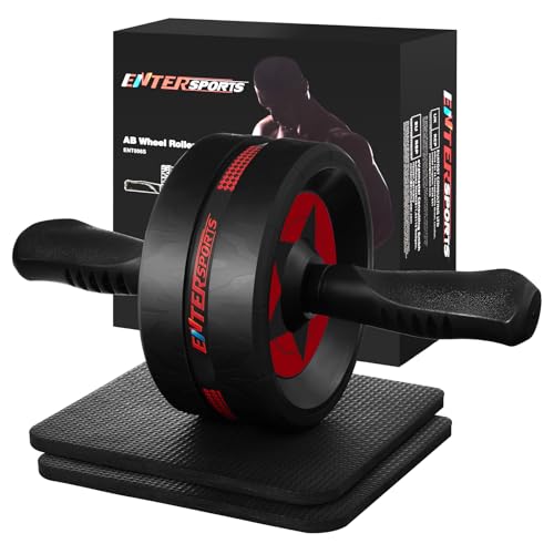 EnterSports Ab Roller Wheel for Abs Workout - Abdominal Exercise Equipment with 2 Knee Pads for Home Gym, Core Strength Training, Fitness Equipment for Men & Women
