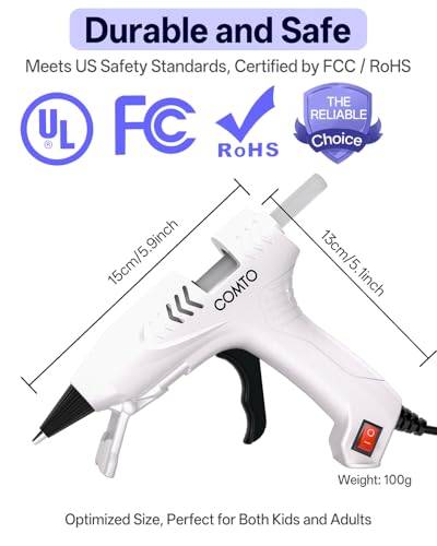 Hot Glue Gun Kit with 30 Sticks, 20W Fast Preheating Mini Hot Glue Gun and Sticks Set for School Crafts DIY Arts and Quick Home Repairs, White