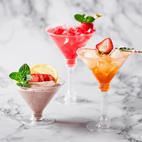 Kucoele 40 Pack Mini Plastic Martini Glasses, 5oz Disposable Cocktail Glasses Tall Party Cups for Wine, Champagne, Margarita