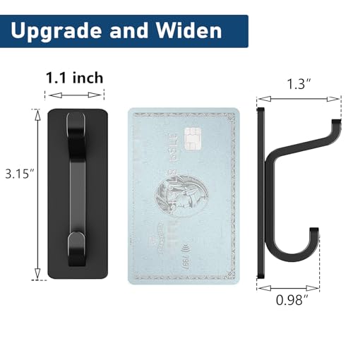 pickpiff Wall Hooks for Coat and Towel: 13LB Strong Adhesive Door Hanger Stick on, Black 4 Pack
