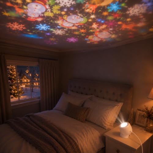 Christmas Projector Light, Dynamic Rotating USB Indoor Decor
