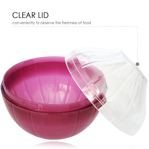 Onion Keeper for Refrigerator, Reusable Food Storage Container with Lid, Onion Tomato Vegetable Saver Organizer, Clear Lid, Tight Seal