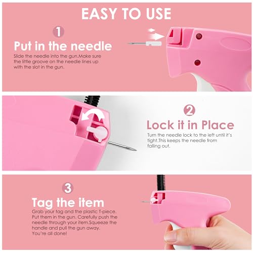 Stitch Gun for Clothes - Handheld Stitch Gun Quick Clothing Fixer - Tagging Gun - Includes 6 Needle, 1000 Black Fasteners & 1000 White Fasteners