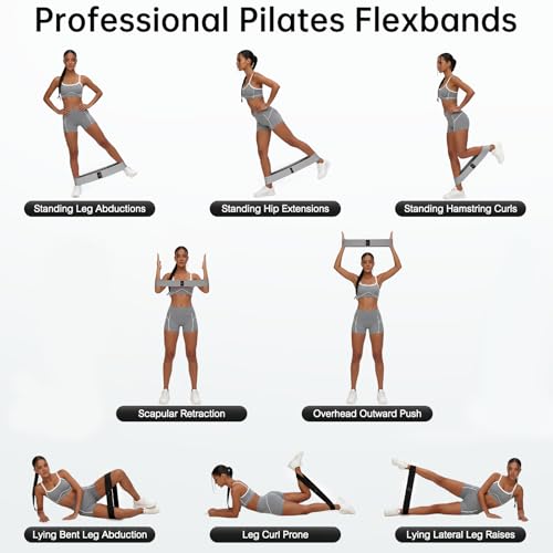 Renoj Resistance Bands for Working Out: 3-Set Professional Exercise Bands for Pilates, Yoga, Home Gym, Booty, Leg Training | Heavy/Medium/Light Fabric Loops for Women Men