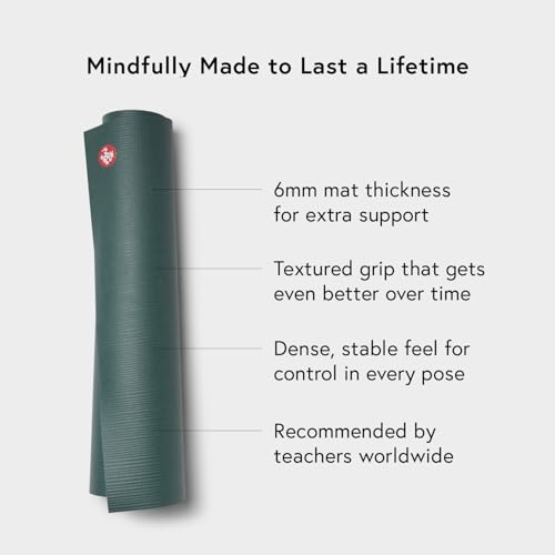Manduka PRO Yoga Mat - 6mm | Lifetime Durability | Hygienic Construction | Premium Studio Quality | Teacher Approved