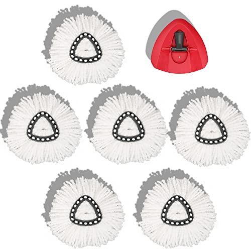 homsis 6+1 Pack Mop Head Replacement Compatible with O Ceda EasyWring Spin Mop Replace Refills for Ocedar, Deep Cleaning Machine Washable and Easy-to-Replace
