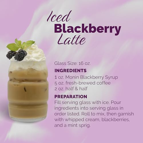 Monin - Blackberry Syrup, Delicious Berry Flavored Syrup, Cocktail Syrup, Authentic Flavor Drink Mix, Simple Syrup for Iced Tea, Lemonade, Cocktails, & More, Clean Label, Gluten-Free (1 Liter)