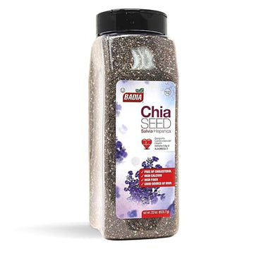 Badia Chia Seed, 22 oz – High Fiber, Omega-3, Protein, Energy Boost - Smoothies, Yogurt, Baking, Oatmeal