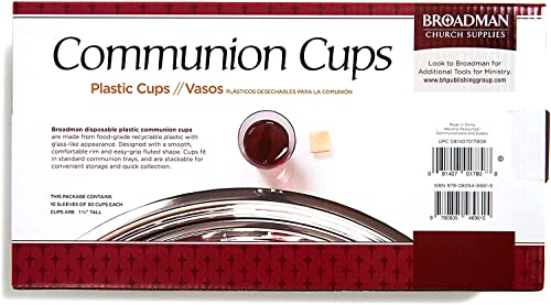BROADMAN CHURCH SUPPLIES Plastic, Disposable, Recyclable Communion Cups, 500 Count