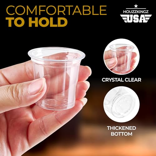 Plastic Shot Glasses Disposable 1.25 Oz – 250 Clear Plastic Shot Glass Cups Bulk for Liquors, Wine Tasting, Jello, Tequila, Mini Small Cocktail Margarita Sample Sauce Cups for Parties and Everyday Use