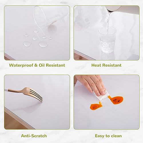 14 x 24 Inch Clear Table Cover Protector, Clear Desk Mat, Table Protector, 1.5mm Plastic Table Cover, Vinyl Table Protector, Mats on Top of Desks