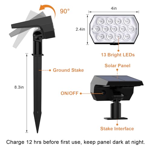 WELALO Color Changing Solar Lights Outdoor, IP68 Waterproof, RGB, 6 Pack