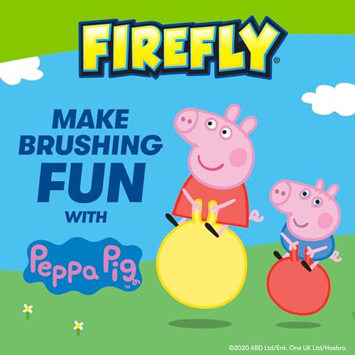 FIREFLY Ready Go Brush, Peppa Pig, Light Up Timer Toothbrush, Premium Soft Bristles, 1 Minute Timer, Less Mess Suction Cup, Battery Included, Easy Storage, for Ages 3+, 1 Count