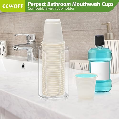 Compostable Disposable 3oz Bathroom Cups 100P Mouthwash Eco Friendly Plastic Paper Cups Biodegradable Bath Rinse Medicine Urine, Replace Mini Small Bathroom Cup 3 oz Paper Plastic Cup