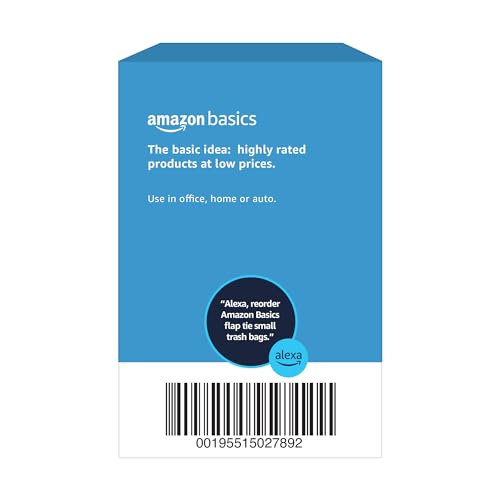 Basics Small 4 Gallon Trash Bags with Flap Ties, Fresh Scent, Odor Control, 0.5 mil Thick, 80 Count