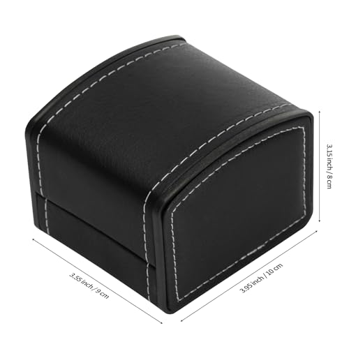 Luxury Single Watch Gift Box with Removable Pillow, PU Leather Single Watch Case Wristwatch Jewelry Storage Display Holder Cases for Men and Women (Black)