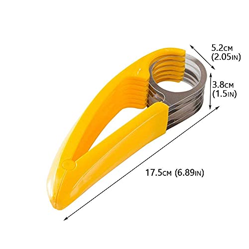 Guyuyii Banana Slicer Tool for Kids | Safer Than Knife ABS Plastic + Stainless Steel Cutter for Cereal, Oatmeal & Dehydrator Chips | Uniform Slices for Healthy Snacks | Dishwasher Safe Kitchen Gadget