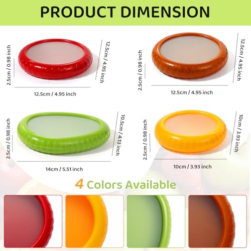 5PCS Avocado Saver & Produce Saver Set – 4 Reusable Silicone Fruit Storage Pods + Fruit Peeler, Tomato Holder, Onion Keeper, Lemon Saver for Fridge, Office Snacks & Camping