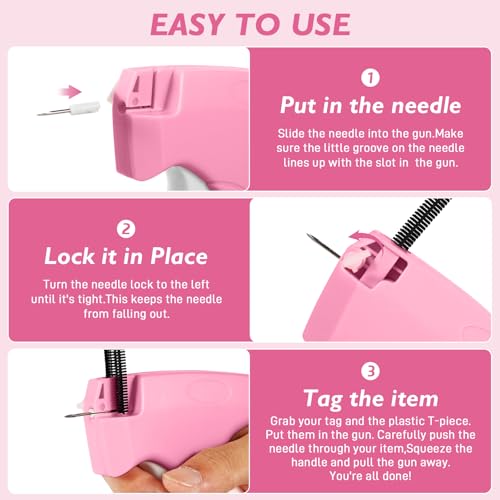 Stitch Gun for Clothing, Stitchy Gun Quick Clothes Fixer, Dress Tagging Gun-Includes 2,000 Black Fasteners & 2,000 White Fasteners & 6 Needles