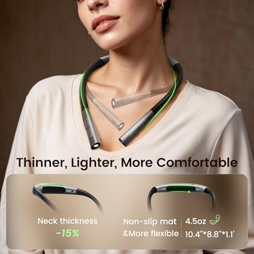 Glocusent Upgraded Neck Light,100Hrs Slimmer Reading Light for Books in Bed
