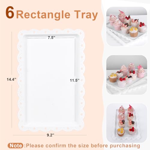Mwellewm 10Pcs Cupcake Stand,Dessert Table Display Set, 4 White 3 Tired Cake Stand 6 Plastic Serving Trays for Party Cookie Rack Desert Tower Holder for Wedding Decor Baby Shower Tea Party Decorations