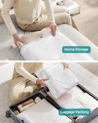 SONGMICS Trash Bags, Drawstring Kitchen Garbage Bags, Pre-Separated, Box-Free Pack, for 8-Gallon (30 L) Trash Cans, Liner Code 30A, 2 Rolls, 90 Count, White UKRB30A02
