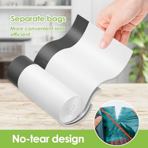 1.6 Gallon 96 Counts Small Drawstring Trash Bags by Teivio, Fit1.2,1.3,1.5 Gallon Bathroom Trash Can Bin Liners, 5-6 Liter Small Plastic Garbage Bags for home office kitchen, White
