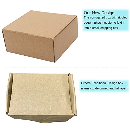 10 Pack Small Shipping Boxes 6x4x3'' Corrugated Small Cardboard Boxes for Shipping, Recyclable Packaging Boxes for Business, Mailer, Gift Packing, Crafts Packing, Jewelry Box, Brown