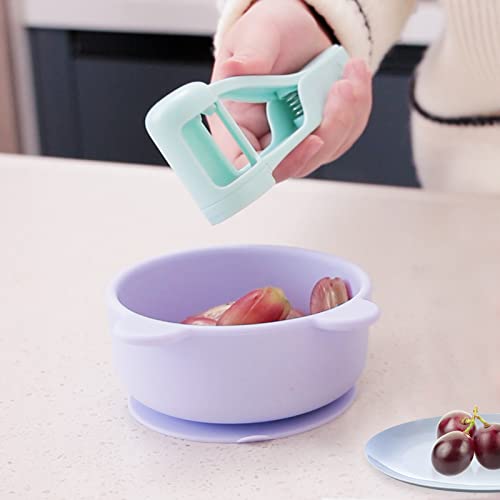 Luvan Grape Cutter for Toddlers, Grape Slicer for Baby, Grape Tomato Cherry Strawberry Cutter Tools Into 4 Pieces for Vegetable Fruit Salad, Stainless Steel Quarter Grape Slicer Kitchen Gadget