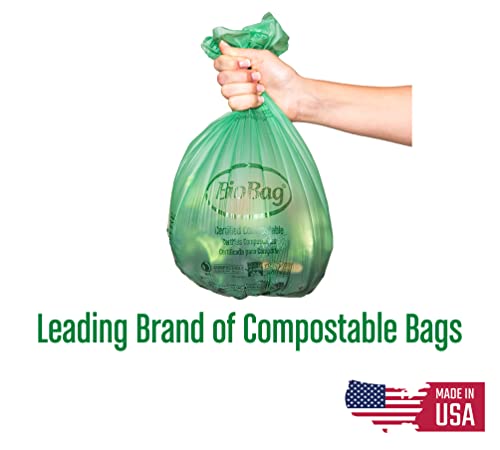 2.6 Gallon Compostable Food Scrap Bags by BioBag, 100 Count, BPI Certified, Meets ASTM D6400 Standards, Made in USA, Kitchen Counter Bin Liners