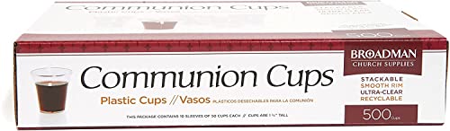 BROADMAN CHURCH SUPPLIES Plastic, Disposable, Recyclable Communion Cups, 500 Count