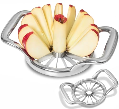 LIIGEMI 5.5 Inch Extra Large Apple Slicer,16-Slice Thin Apple Slicer and Corer,Cutter, Divider, Wedger for Fruits and Vegetables，Gifts for Mom，Sharp and Sturdy，Easy to Use