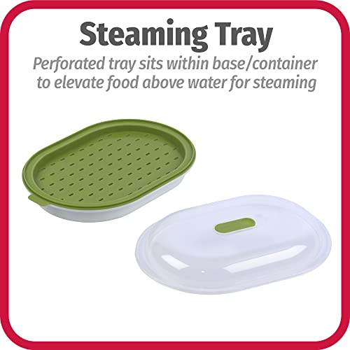 GoodCook Everyday Microwave Steamer – Vegetable & Fish Cooker, Preserves Vitamins & Nutrients, Quick Dinner & Meals, Adjustable Steam Release Vent