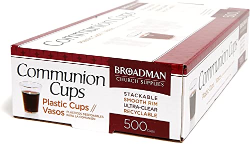 BROADMAN CHURCH SUPPLIES Plastic, Disposable, Recyclable Communion Cups, 500 Count