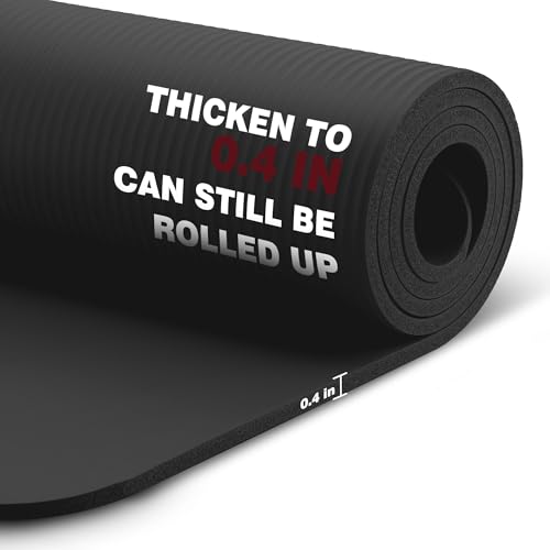 KEEP Extra Thick NBR Yoga Mat for Women & Men, 10mm Thick, 72”x24” Large Exercise Mat with Non-Slip Workout Mat for Yoga, Pilates, Stretching, Meditation – Wide & Cushioned Fitness Mat