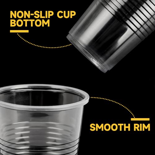 RACETOP 500 Pack 9 oz Plastic Cups, Clear Disposable Plastic Cups Bulk, Cold Drinking Party Cup, Transparent for Wedding, Thanksgiving, Christmas, Party