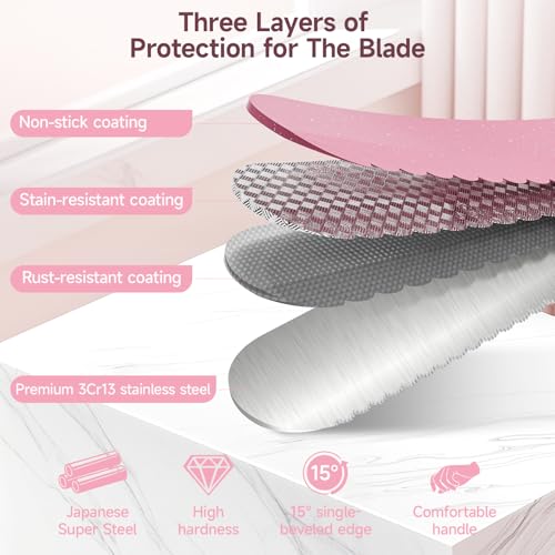 CoquusAid Upgrade Bread Knife for Homemade Bread, World‘s 1st Double Serrated Knife for Crusty Sourdough, 11.6 Inch Stainless Steel Bread Slicer, Professional Sourdough Cutter, Ideal for Gift, Pink