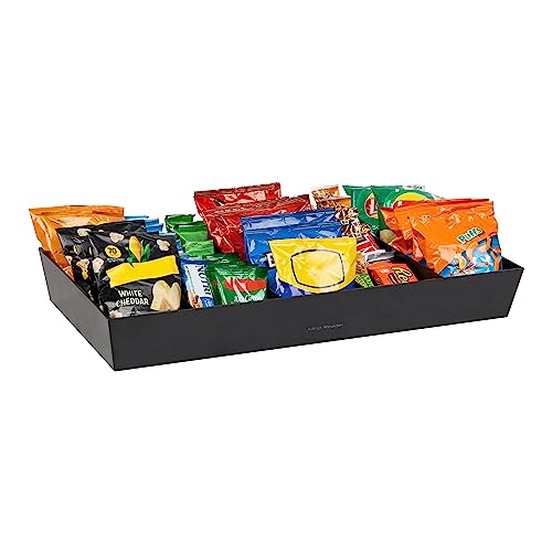 Mind Reader Snack Tray, Countertop Organizer, Snack Tray, Pantry, Breakroom, Kitchen, Black