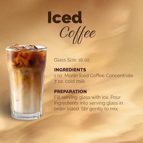 Monin - Premium Iced Coffee Concentrate | Clean Label with No Artificial Flavors, No Artificial Preservatives (BPA-Free Plastic Bottle, 1 Liter)